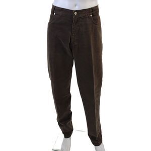 Versace Classic V2 Mens Cotton Buttoned Straight Leg Pants Brown Size EUR 38